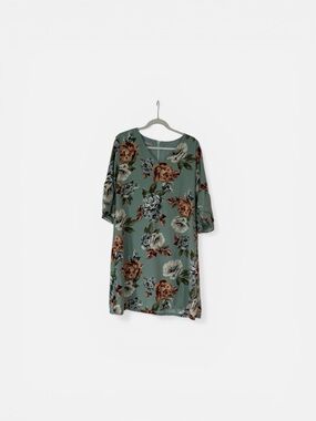 Floral Print Midi Dress in Sage Green
